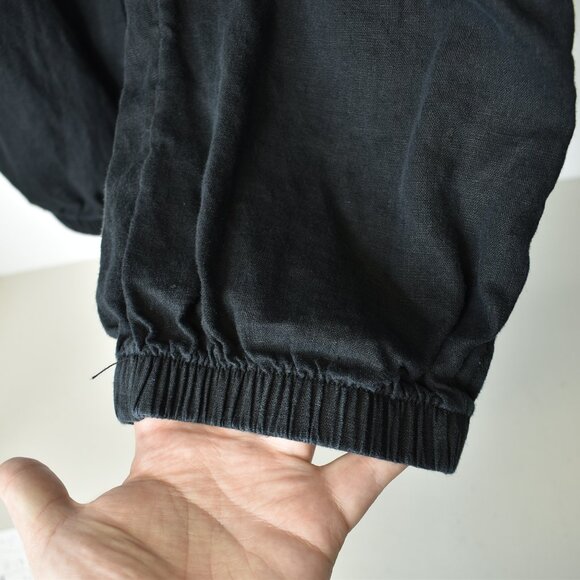 Athleta Women's Pants Cabo Linen Jogger Black Drawstring Cuffs Pockets - Picture 4 of 10